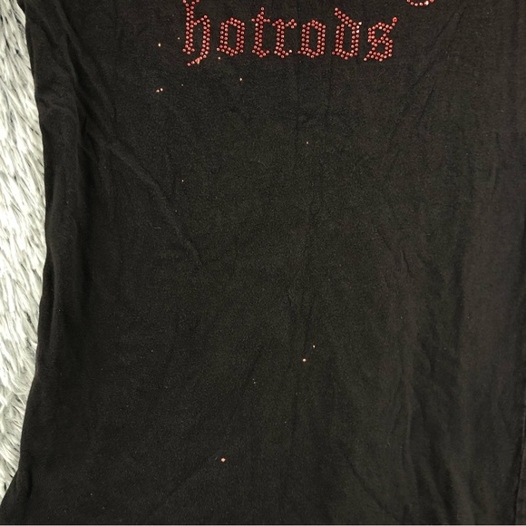 Alstyle Harley Tshirt Hotrods Womens Large Embellished Black Shirt - Picture 3 of 9